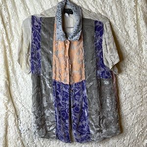 Citron multi color button up